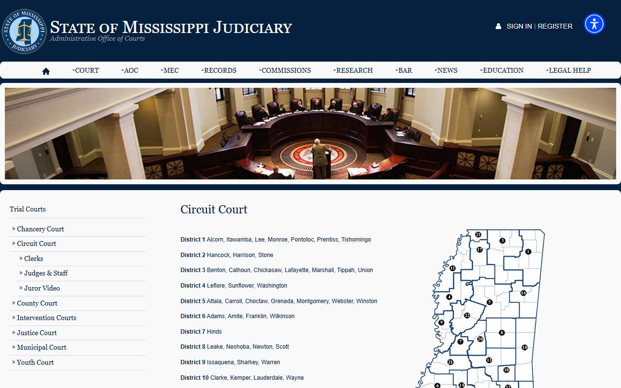 Quitman County court dockets Mississippi Circuit Court overview