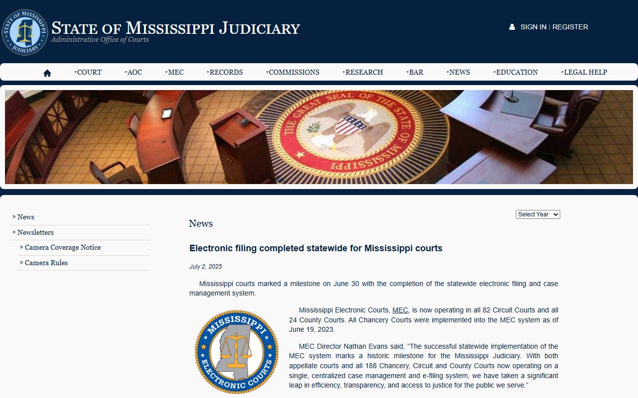 Quitman County criminal court records statewide electronic filing announcement