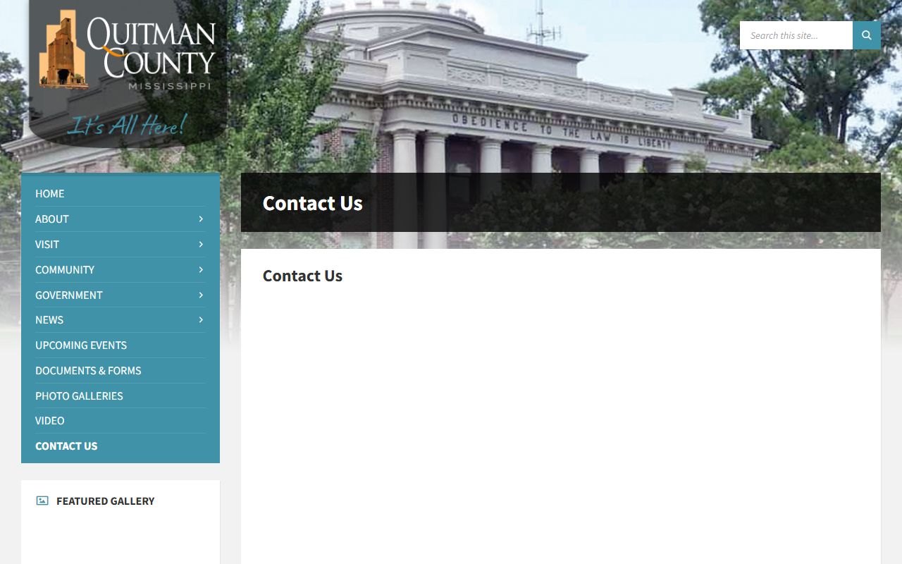 Quitman County courthouse contact page for court records in Marks