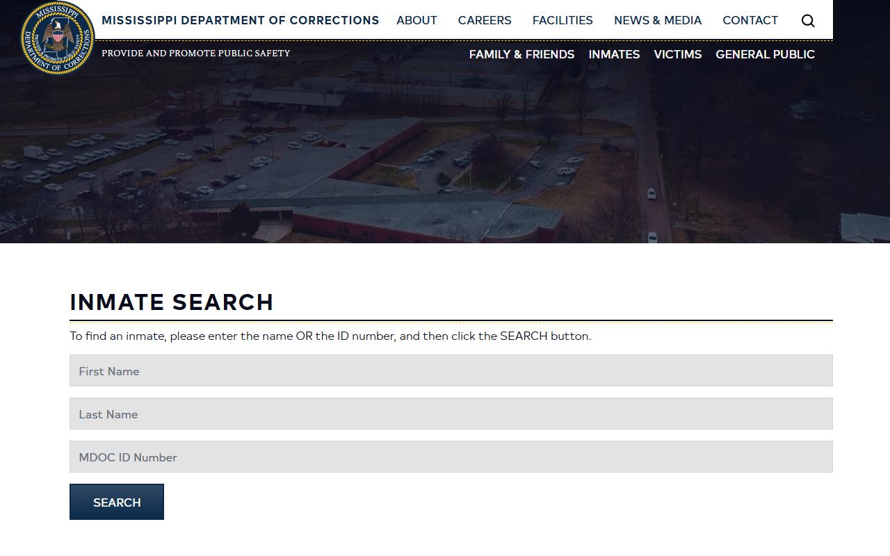 Quitman County inmate search through the MDOC state inmate locator