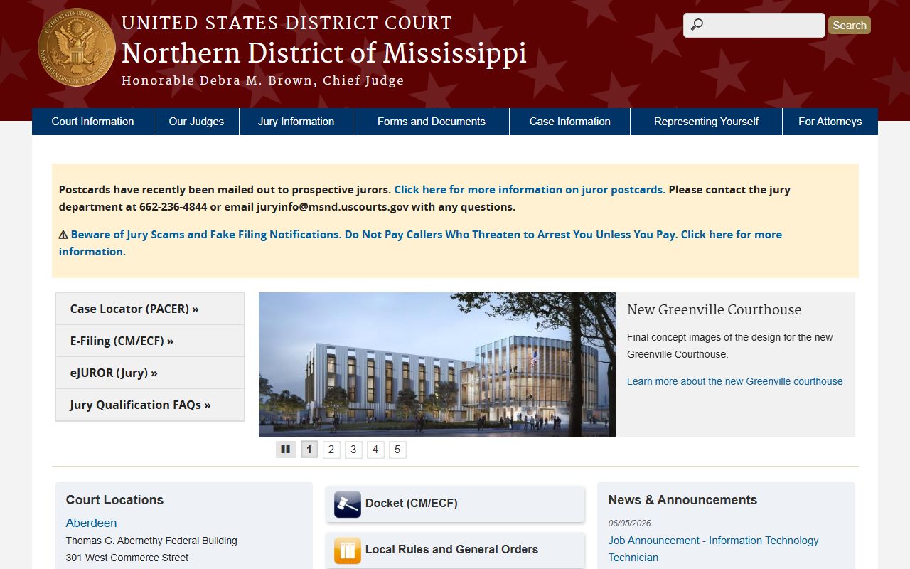 Quitman County probate records compared with the federal Northern District of Mississippi court homepage
