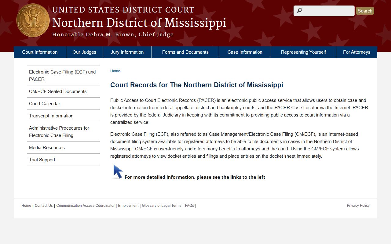 Quitman County probate searches versus federal PACER case information for the Northern District of Mississippi
